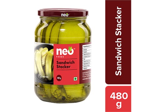 Neo Sandwich Stacker Gherkins, 480 g