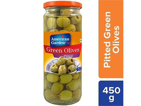 American Garden Olives Pitted - Green, 450 g