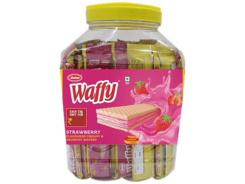 Dukes  Waffy - Strawberry Flavoured Creamy & Crunchy Sandwich Wafer Biscuit, 520 g