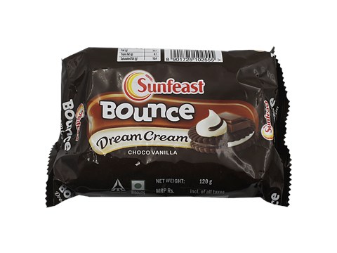 Sunfeast Bounce Dream Cream Biscuits - Choco Vanilla, 120 g
