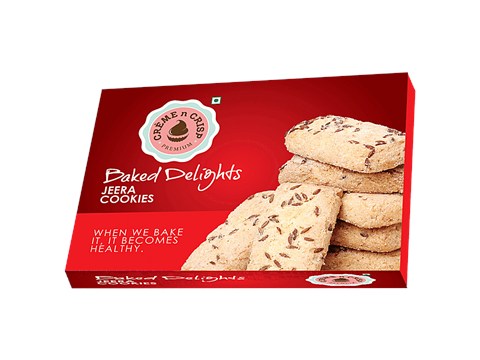 Creme N Crisp Jeera Cookies - Baked Delights, Premium, Sweet & Salty, Crunchy Snack, 270 g