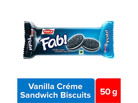 Parle Fab VanillaCreme Sandwich Biscuits, 50 g