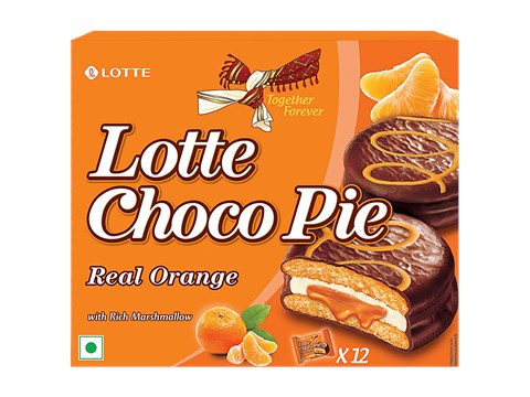 Lotte Choco Pie - Real Orange, With Rich Marshmallow, 28 g