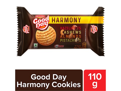 Britannia Good Day - Harmony Biscuit - Crunchy, Zero Trans Fat, 110 g