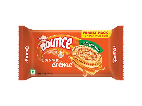 Sunfeast Bounce - Orange Cream Biscuits, 348 g