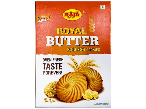 Raja Royal Butter Eggless Cookies, 100 g