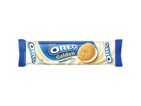 Cadbury Oreo Golden Vanilla Flavoured Cookie & Creme Sandwich Biscuit, 108.55 g