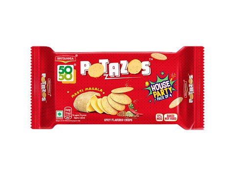 Britannia 50-50 Potazos Masti Masala Spicy Flavoured Crisps, 286 g