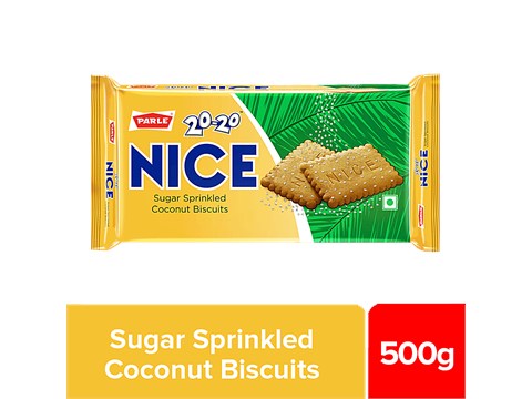 Parle 20-20 Nice Sugar Sprinkled Coconut Biscuits, 500 g