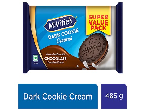McVitie's Dark Cookie Creams With Chocolate Flavoured Cream, 80.8 g