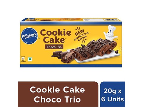 Pillsbury Cookie Cake Choco Trio, 120 g