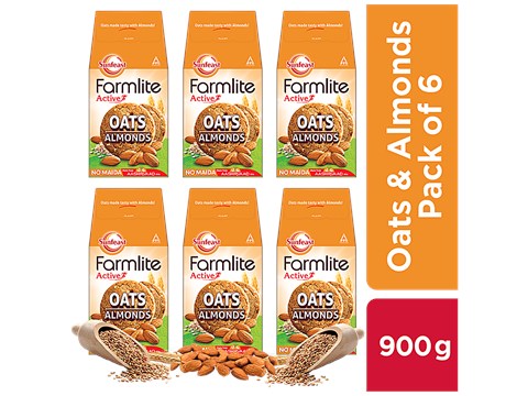 Sunfeast Farmlite Oats & Almonds Bundle Pack, 900 g