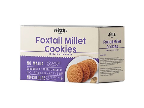FittR Foxtail Millet Cookies - Rich In Protein, Iron, Vitamin, Minerals, Antioxidants, 100 g