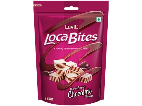 LuvIt Loca Bites Chocolate Wafer Cubes, 150 g
