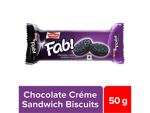 Parle Fab Chocolate Creme Sandwich Biscuits, 50 g