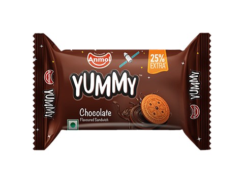 Anmol Yummy - Chocolate Flavoured Sandwich Biscuits, 35 g