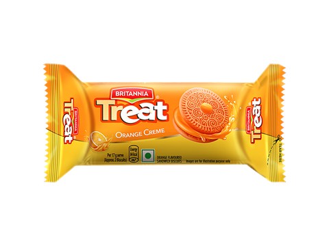 Britannia Treat Orange Creme Biscuit, 50 g