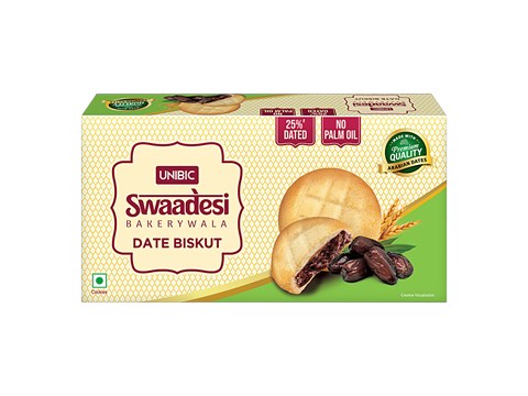 Unibic Swaadesi Bakery Wala Date Biskut, 125 g