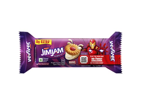 Britannia JimJam Naughty Jam Biscuit, 100 g