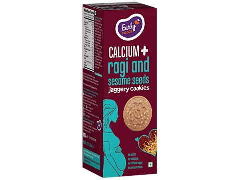 Early Foods Organic Ragi & Sesame Seeds Jaggery Cookies - Calcium +, 130 g