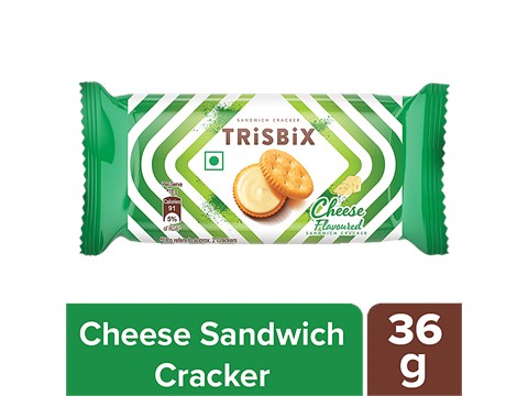 Trisbix Sandwich Crackers Biscuit - Cheese Flavoured, 36 g