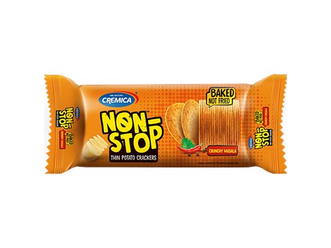 Cremica Non-Stop Thin Potato Crackers - Baked, Crunchy Masala, 75 g