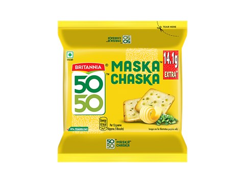 Britannia 50 50 Maska Chaska Biscuits, 114.1 g