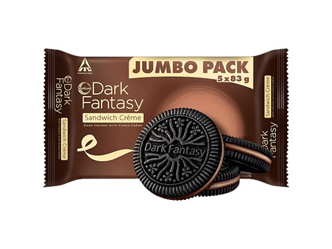 Sunfeast Dark Fantasy Dark Crunch With Choco Sandwich Creme Biscuits, 415 g