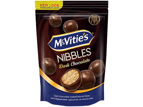 McVitie's Nibbles Dark Chocolate Coated Biscuit Bites, 110 g