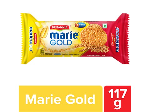 Britannia Marie Gold Biscuit - Crunchy, Light, Zero Trans Fat, 117 g
