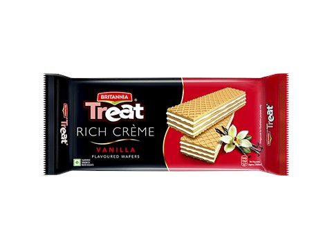 Britannia Treat Rich Creme Vanilla Flavoured Wafers, 75 g