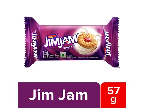 Britannia JimJam Naughty Jam Biscuits, 57 g