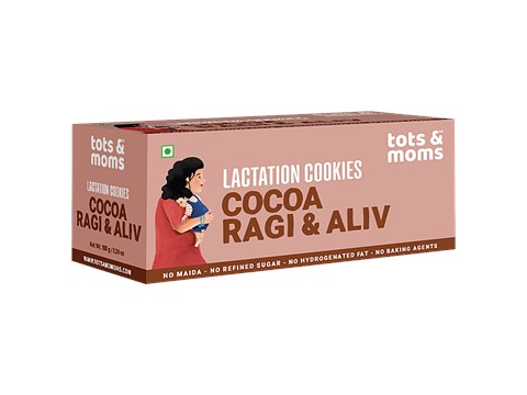 Tots & Moms Cocoa Ragi & Aliv Lactation Cookies, 150 g