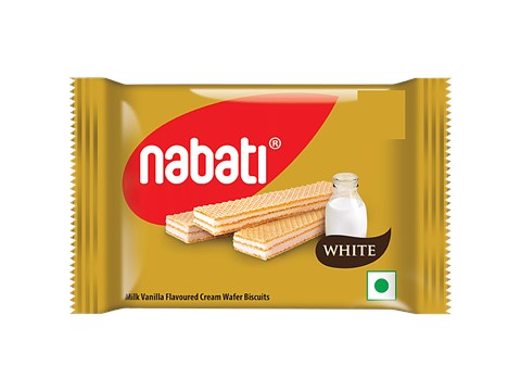 Nabati White Milk Vanilla Flavoured Cream Wafer Biscuits - Crispy, Crunchy, Vitamin A, 30 g