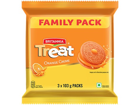 Britannia Treat - Orange Creme Biscuits, 309 g