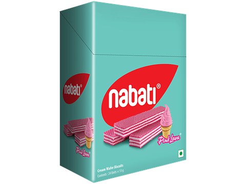 Nabati Pink Lava Cream Wafer Biscuits - Sweet, Crispy & Crunchy, 13 g