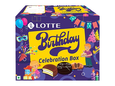 Lotte Birthday Celebration Box - Choco Pie, Cocoa Pie & Eclairs, 506 g