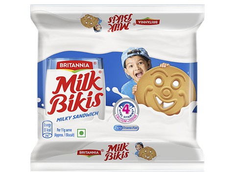 Britannia Milk Bikis Milky Sandwich Biscuits, 200 g