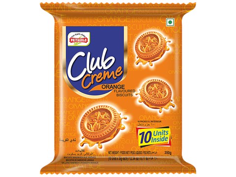 Priyagold Club Creme - Orange Biscuits, 350 g