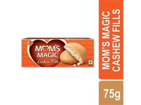 Sunfeast Mom's Magic Cashew Fills, Centre-Filled Cookies With Cashew & Molten Crme - Tea-Time Snack, 75 g