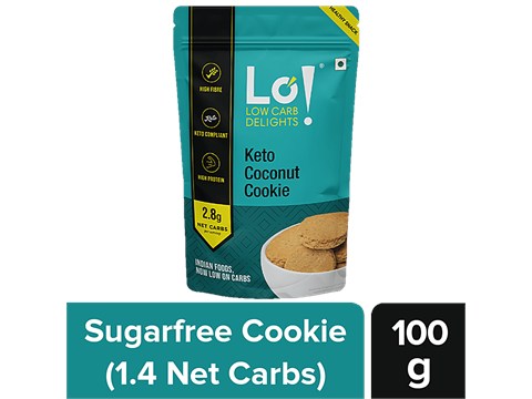 LO! Keto Coconut Cookies - No Added Sugar, High Protein, Low Carb, 100 g