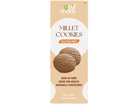 Gudmom Gluten Free Multi Grain Millet Cookies, 80 g