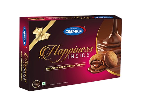 Cremica Happiness Inside Choco Filled Gourmet Cookies - Crispy & Crunchy, 200 g