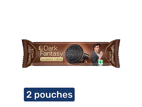 Sunfeast Dark Fantasy Dark Crunch With Choco Creme Sandwich Biscuits, 2x79 g
