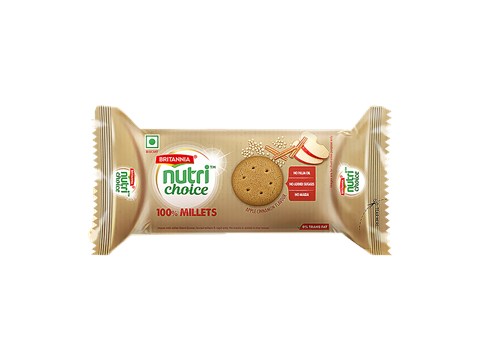 Britannia Nutri Choice Apple Cinnamon Flavour Millet Cookies, 100 g