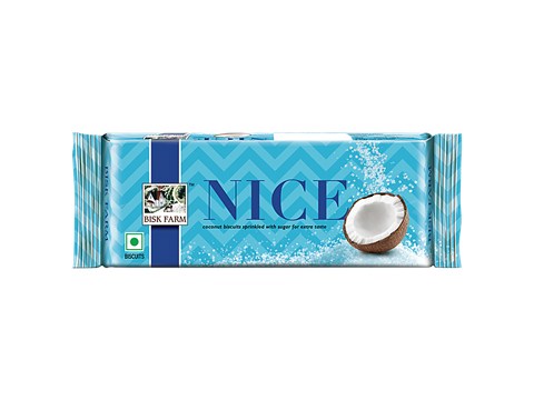 Bisk Farm Nice Coconut Biscuits - Sprinkled With Sugar For Extra Taste, 150 g