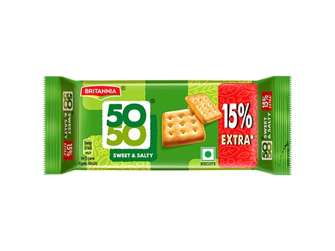 Britannia 50-50 Timepass Biscuits, 31.5 g