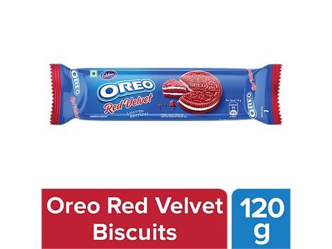 Cadbury Oreo Red Velvet Sandwich Biscuit - Limited Edition, Yummy Treat, 120 g