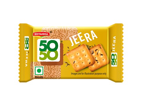 Britannia 50-50 Jeera Masti Biscuit - Light, Crispy, 31.5 g