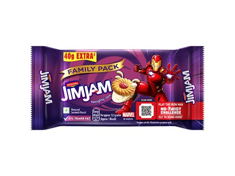 Britannia Jim Jam Naughty Jam Biscuit, 500 g